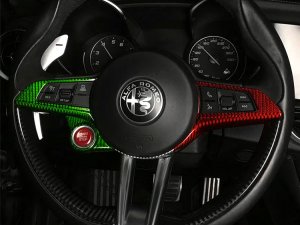 Alfa Romeo Stelvio Steering Wheel Trim - Carbon Fiber - Center Trim Piece - Italian Theme - QV Model